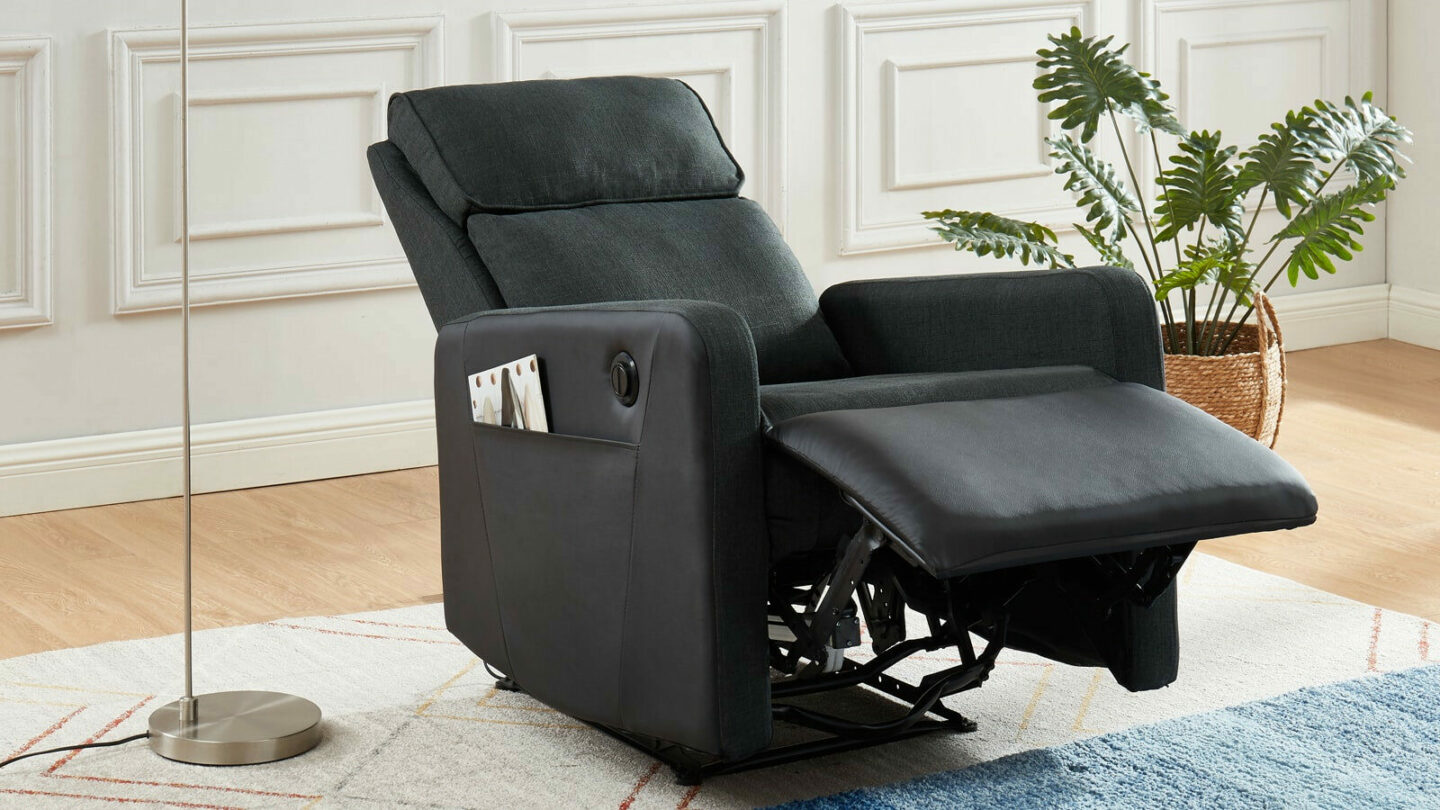 fauteuil-relax-electrique-en-tissu-anthracite-et-simili-cuir-noir-mat-collection-come